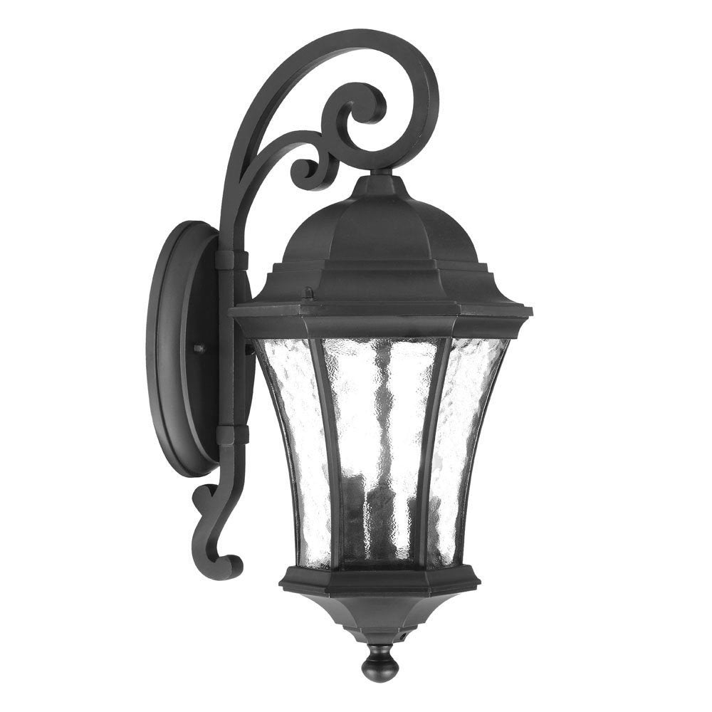 XL Matte Black Tapered Hanging Lantern Wall Light — view 2