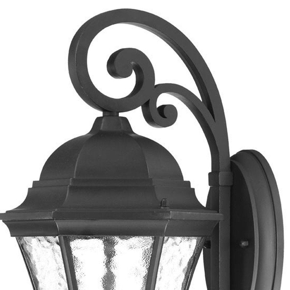 XL Matte Black Tapered Hanging Lantern Wall Light — view 3