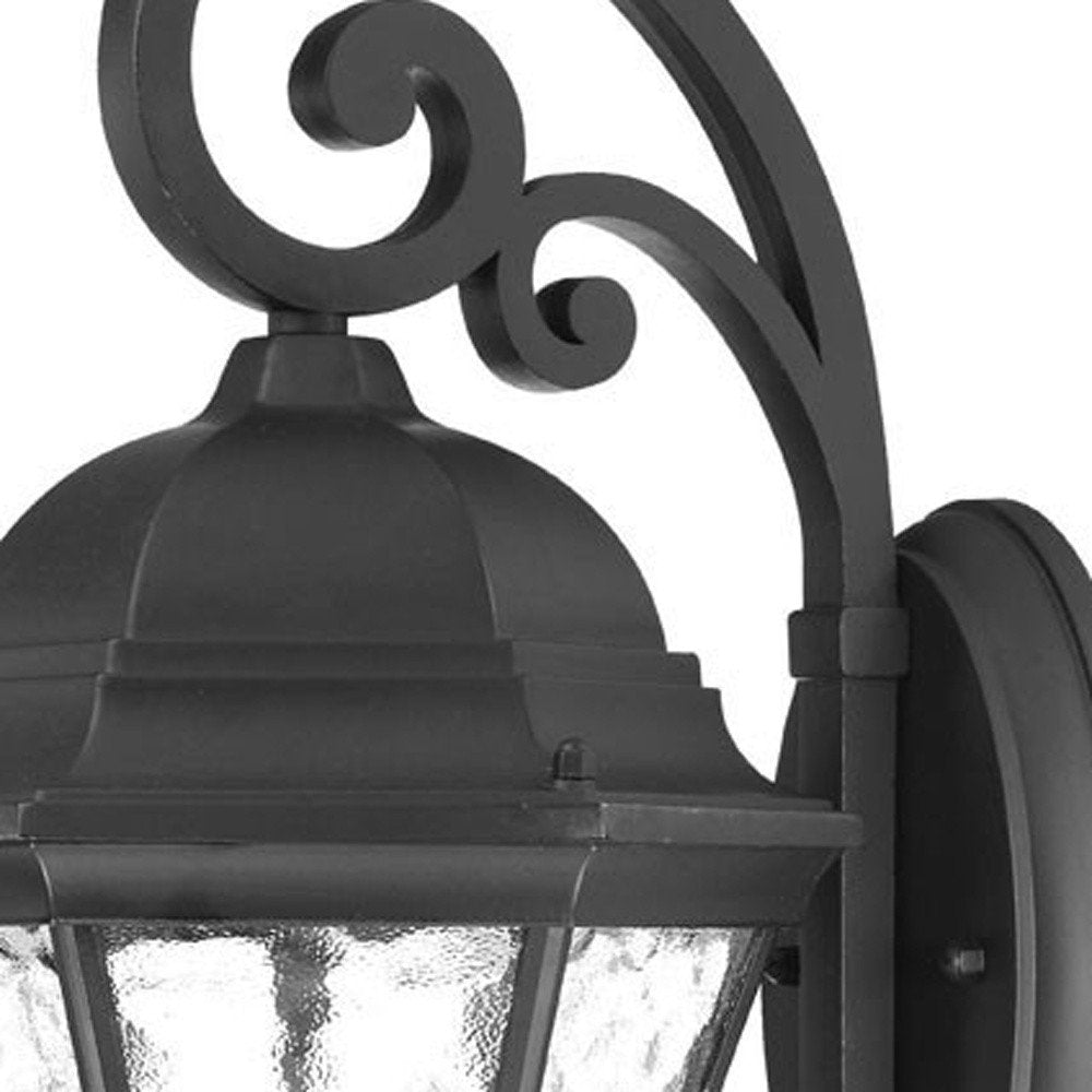 XL Matte Black Tapered Hanging Lantern Wall Light — view 4