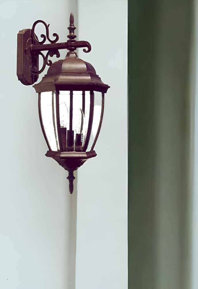 Dark Brown Hanging Ornamental Lantern Wall Light HomeRoots