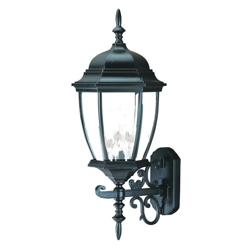 Matte Black Ornamental Lantern Wall Light — view 1