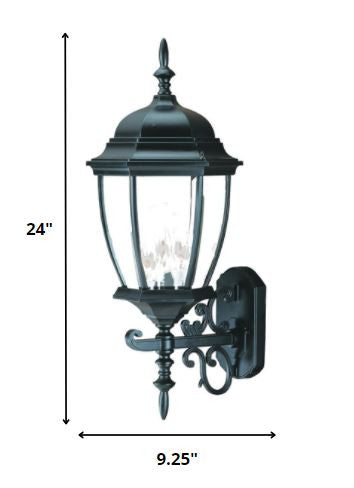 Matte Black Ornamental Lantern Wall Light — view 8