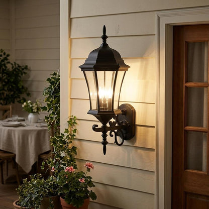 Matte Black Ornamental Carousel Lantern Wall Light HomeRoots
