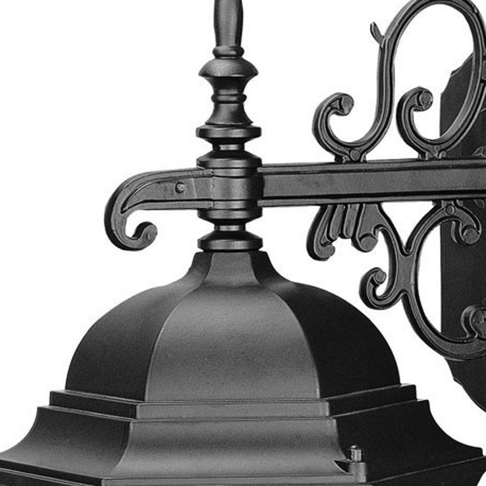 Three Light Matte Black Wide Hanging Lantern Wall Light — view 4