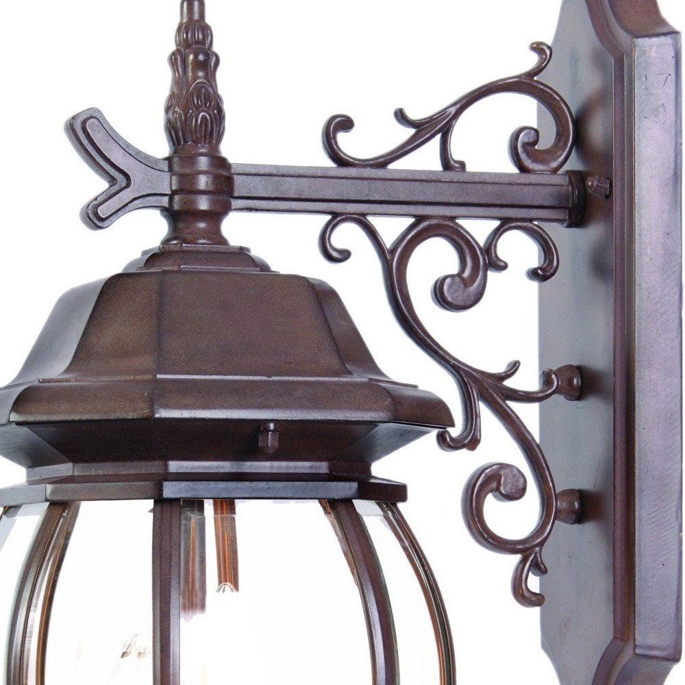 Three Light Dark Brown Hanging Glass Globe Wall Light HomeRoots