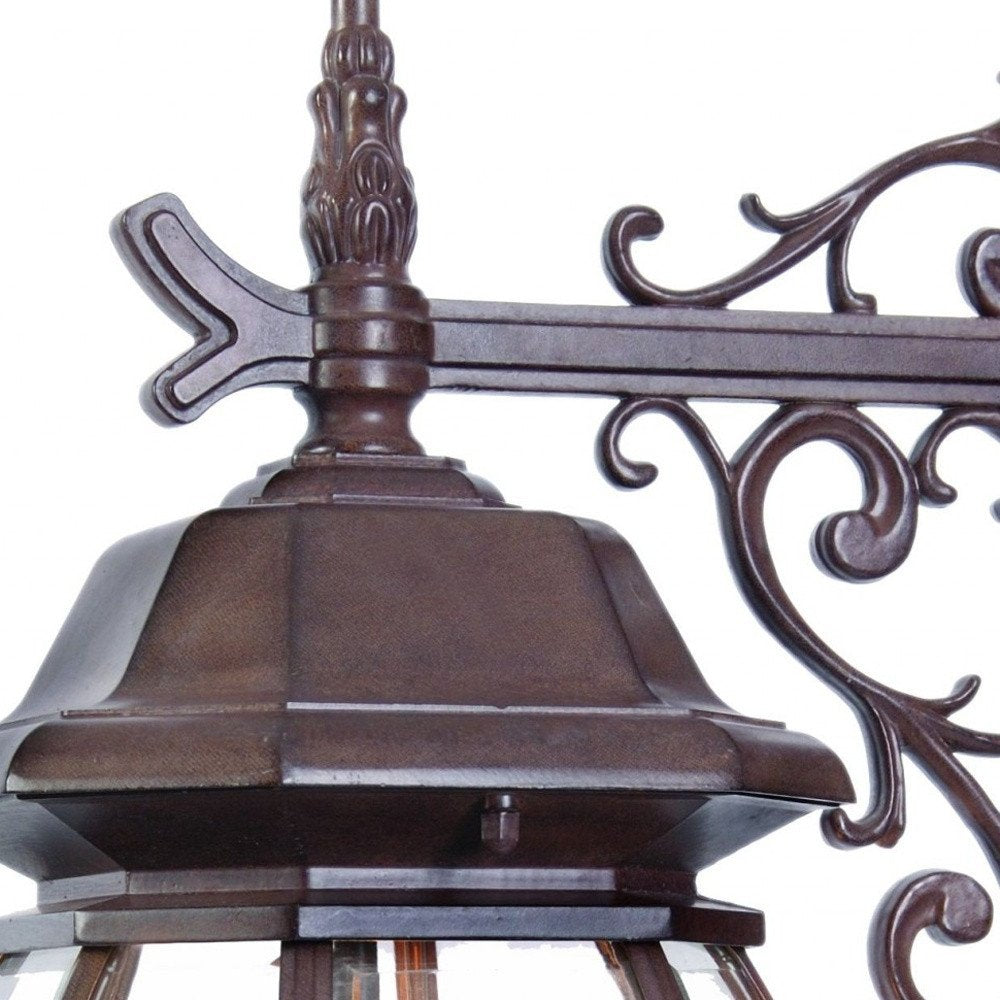 Three Light Dark Brown Hanging Glass Globe Wall Light HomeRoots