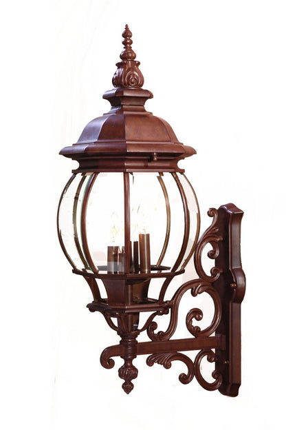 31" Walnut And Clear Metal and Glass Vanity Flush Mounted Sconce HomeRoots