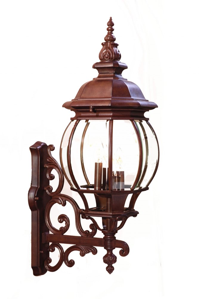 31" Walnut And Clear Metal and Glass Vanity Flush Mounted Sconce HomeRoots