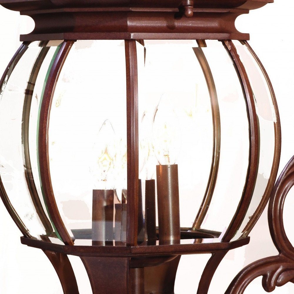 31" Walnut And Clear Metal and Glass Vanity Flush Mounted Sconce HomeRoots