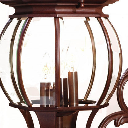 31" Walnut And Clear Metal and Glass Vanity Flush Mounted Sconce HomeRoots
