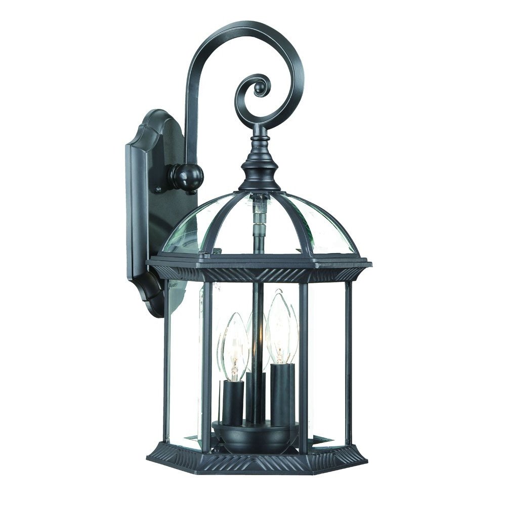 Three Light Matte Black Eastern Lantern Wall Light HomeRoots