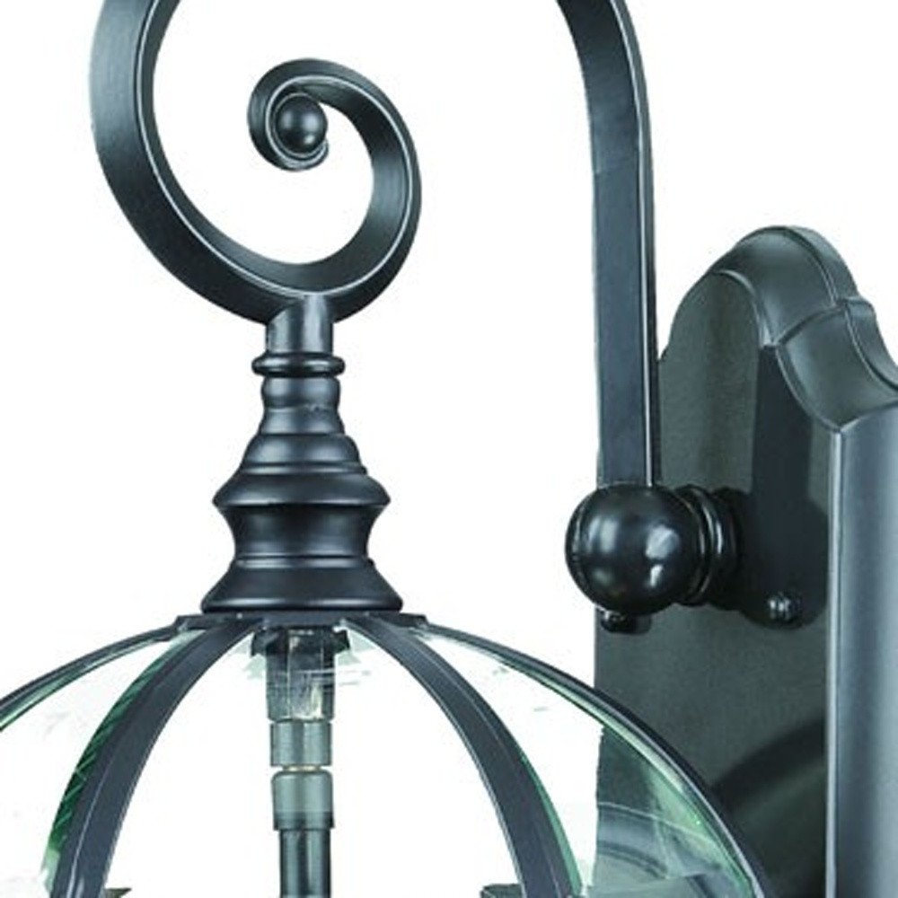 Three Light Matte Black Eastern Lantern Wall Light HomeRoots