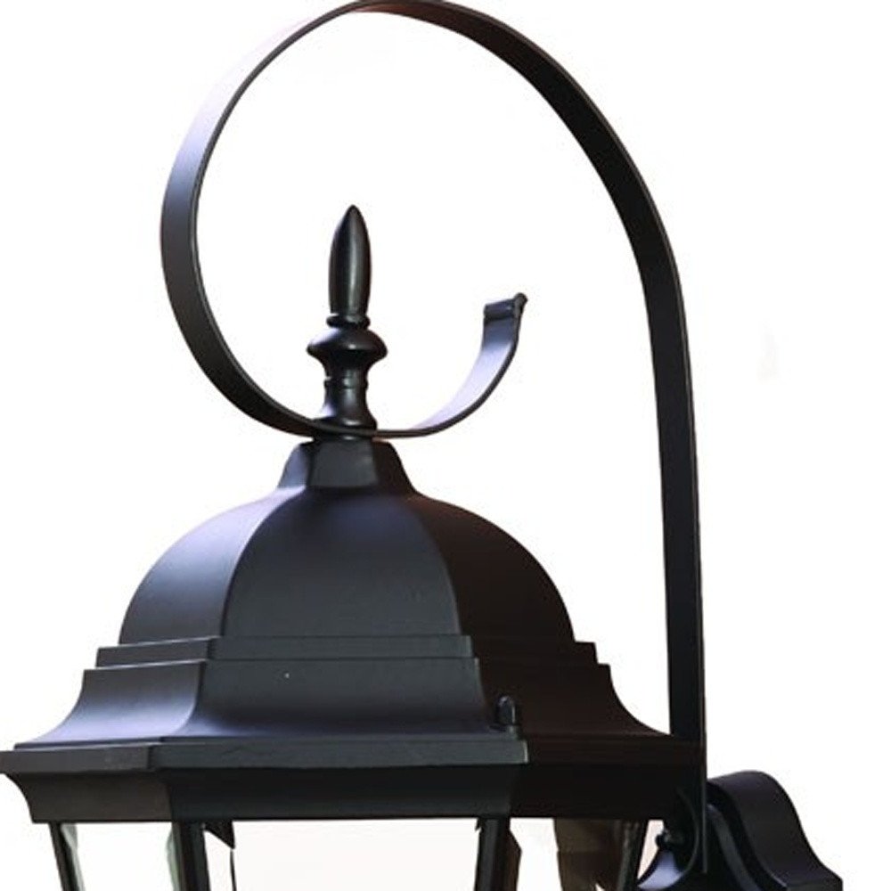 Three Light Matte Black Swing Arm Lantern Wall Light HomeRoots