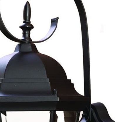 Three Light Matte Black Swing Arm Lantern Wall Light HomeRoots