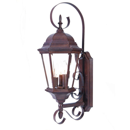 Three Light Dark Brown Swing Arm Lantern Wall Light HomeRoots