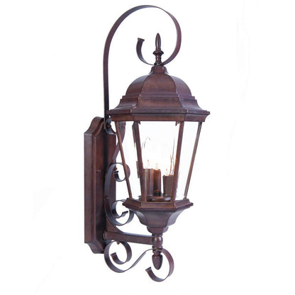 Three Light Dark Brown Swing Arm Lantern Wall Light HomeRoots