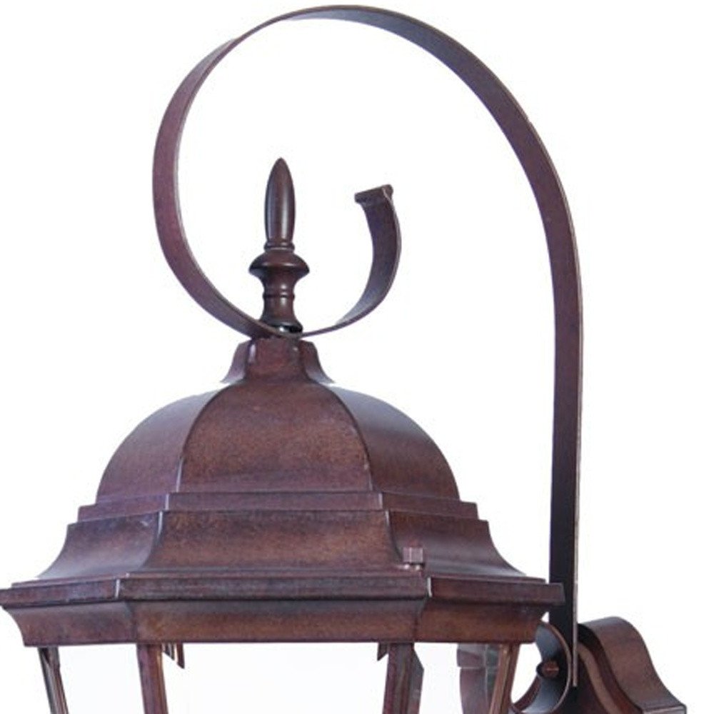 Three Light Dark Brown Swing Arm Lantern Wall Light HomeRoots