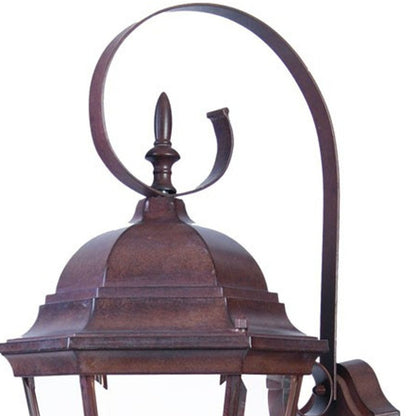 Three Light Dark Brown Swing Arm Lantern Wall Light HomeRoots