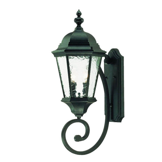 Two Light Matte Black Carousel Lantern Wall Light HomeRoots