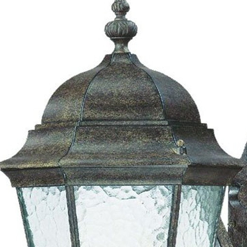 Black And Clear Three Light Hammered Dimmable Outdoor Hanging Lights With Black Shades HomeRoots