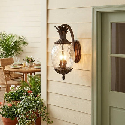 Antique Bronze Hanging Pineapple Wall Light HomeRoots