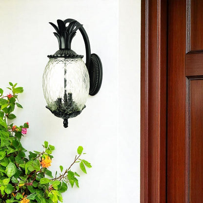 Matte Black Hanging Pineapple Wall Light HomeRoots