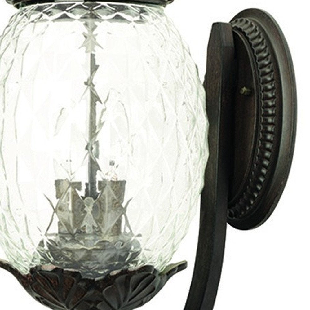 22" Black And Clear Metal and Glass Vanity Flush Mounted Sconce HomeRoots