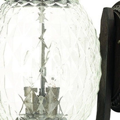 22" Black And Clear Metal and Glass Vanity Flush Mounted Sconce HomeRoots