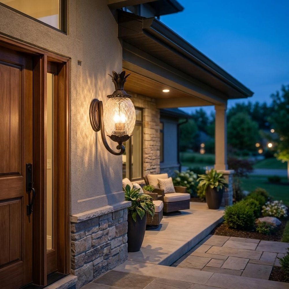 Black And Clear Three Light Crackled Dimmable Outdoor Hanging Lights With Black And Clear Shades HomeRoots