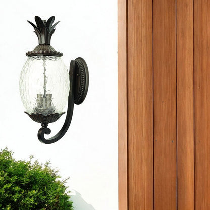 22" Black And Clear Metal and Glass Vanity Flush Mounted Sconce HomeRoots