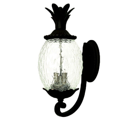 22" Black And Clear Metal and Glass Vanity Flush Mounted Sconce HomeRoots