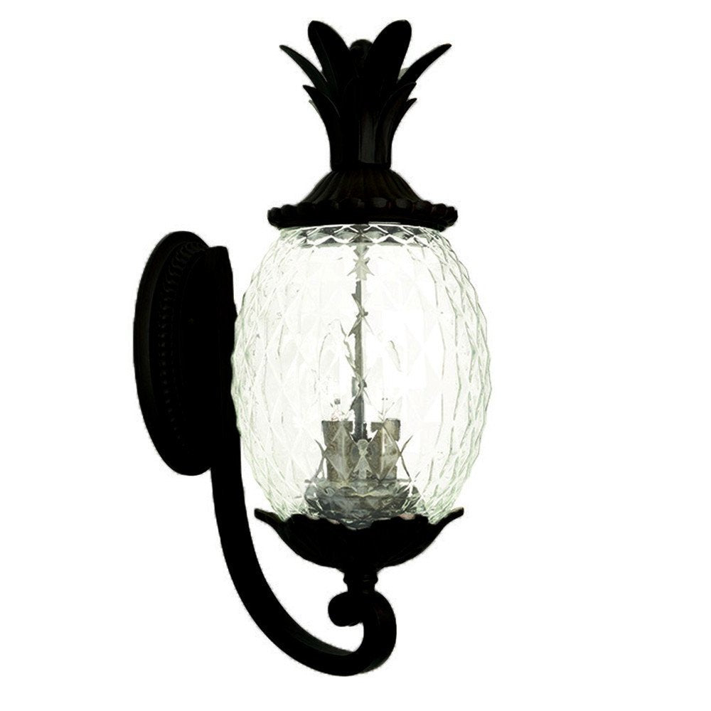 22" Black And Clear Metal and Glass Vanity Flush Mounted Sconce HomeRoots