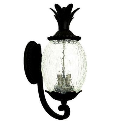 22" Black And Clear Metal and Glass Vanity Flush Mounted Sconce HomeRoots