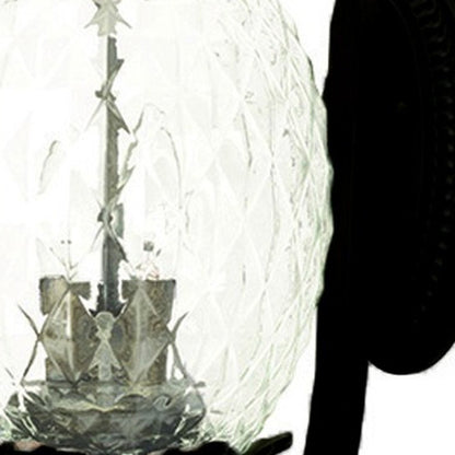 22" Black And Clear Metal and Glass Vanity Flush Mounted Sconce HomeRoots