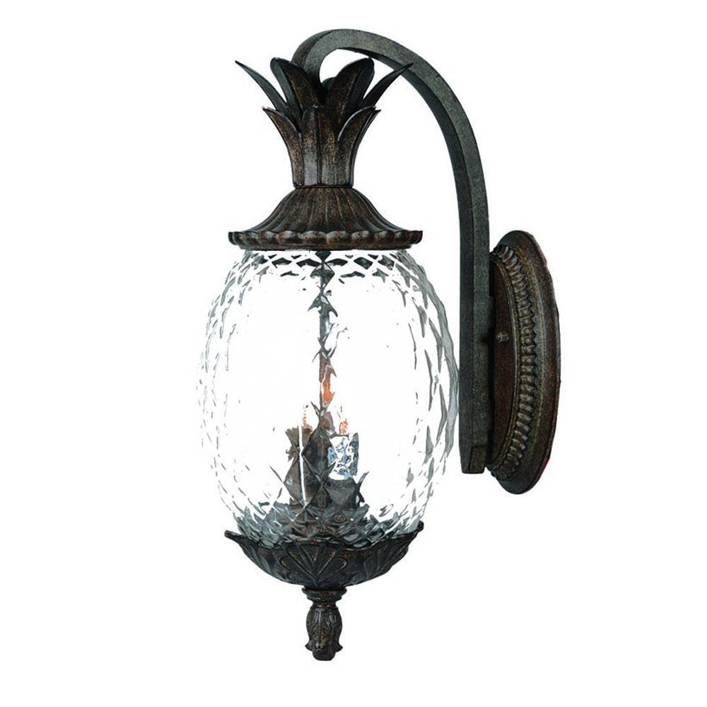 22" Black And Clear Metal and Glass Vanity Flush Mounted Sconce HomeRoots