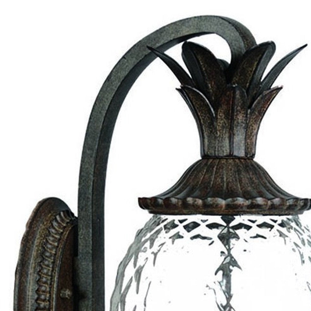22" Black And Clear Metal and Glass Vanity Flush Mounted Sconce HomeRoots