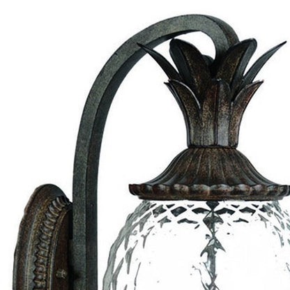 22" Black And Clear Metal and Glass Vanity Flush Mounted Sconce HomeRoots