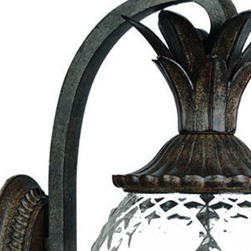 22" Black And Clear Metal and Glass Vanity Flush Mounted Sconce HomeRoots