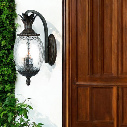 22" Black And Clear Metal and Glass Vanity Flush Mounted Sconce HomeRoots