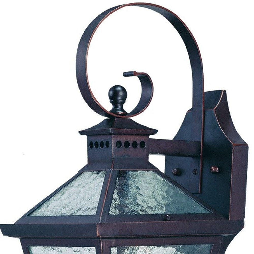 XL Two Antique Bronze Black Hammered Glass Wall Light HomeRoots