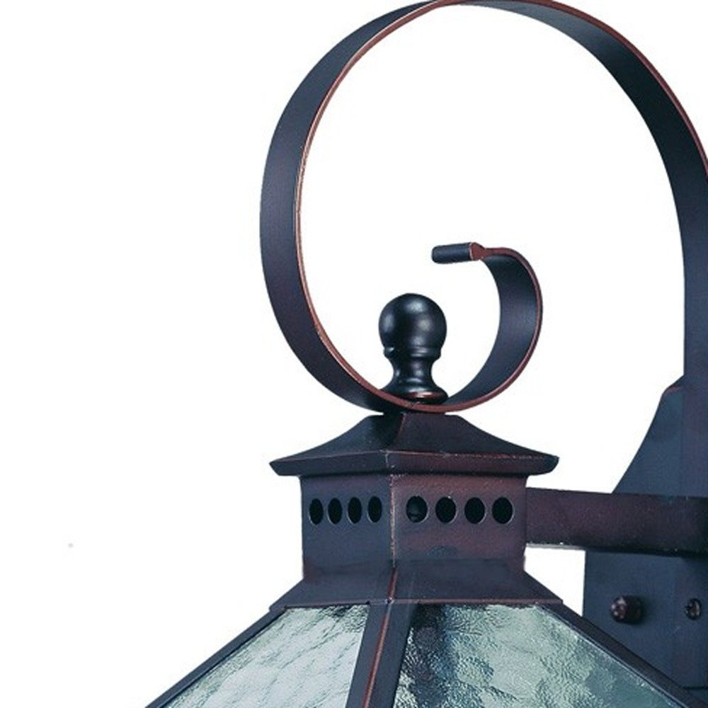 XL Two Antique Bronze Black Hammered Glass Wall Light HomeRoots