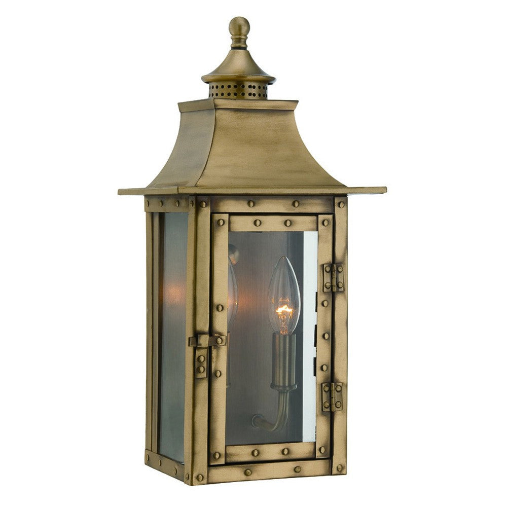 St. Charles 2-Light Aged Brass Wall Light