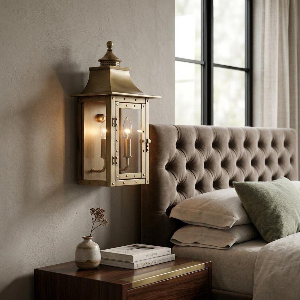 St. Charles 2-Light Aged Brass Wall Light HomeRoots