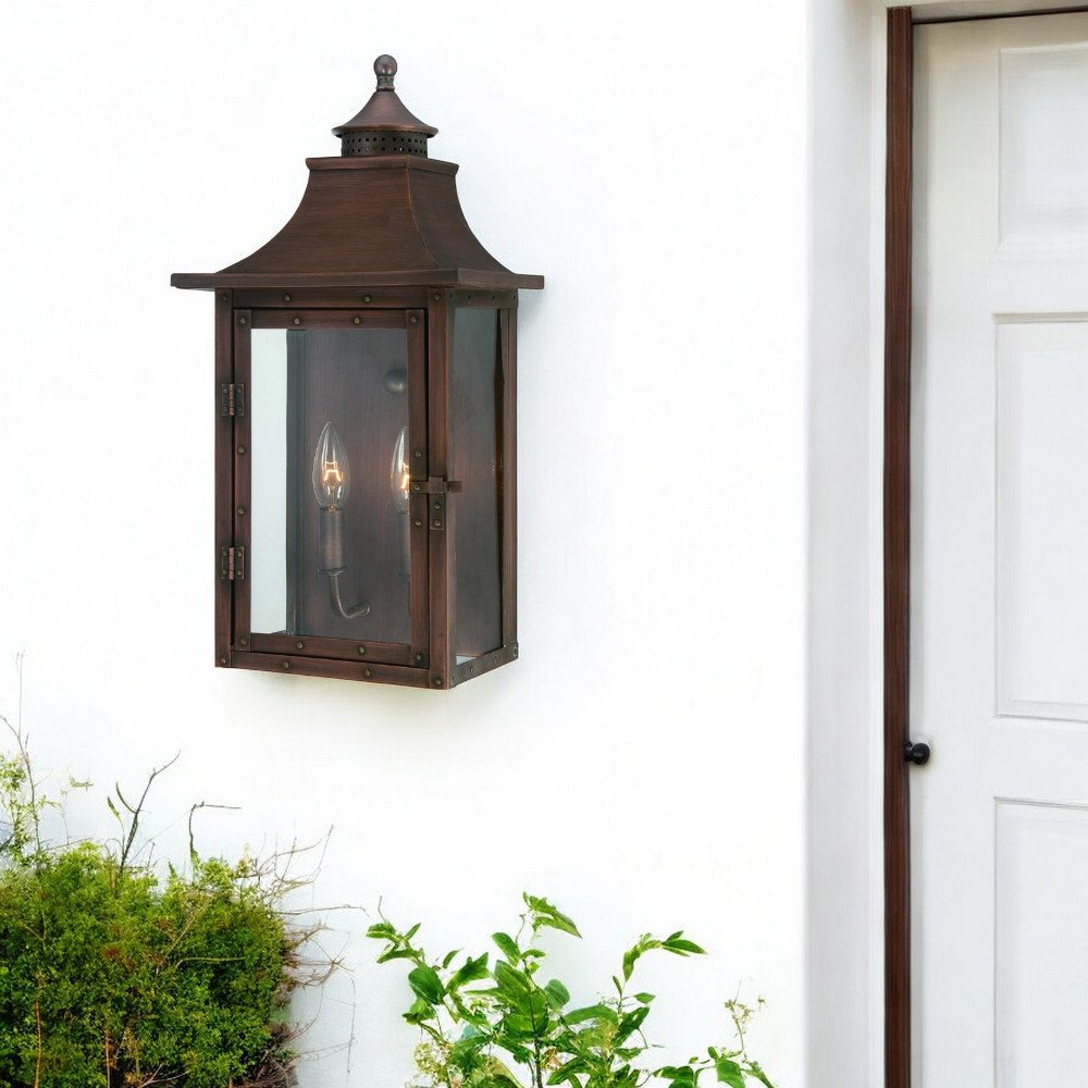 St. Charles 2-Light Acopper Patina Wall Light HomeRoots