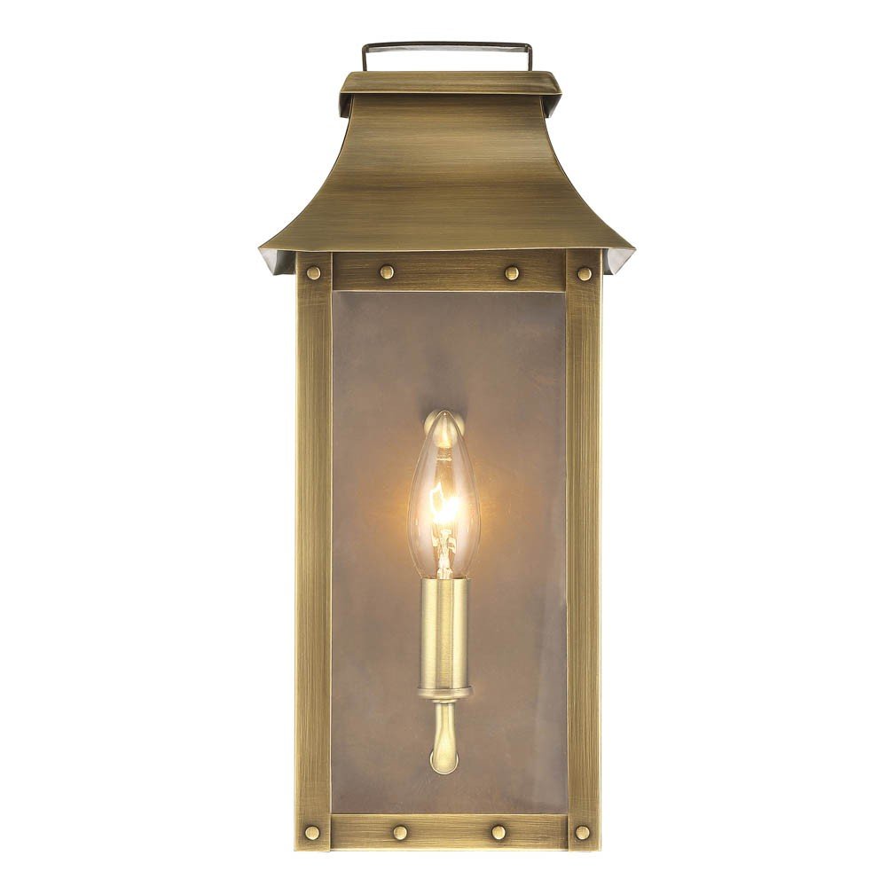Manchester 1-Light Aged Brass Pocket Wall Light HomeRoots