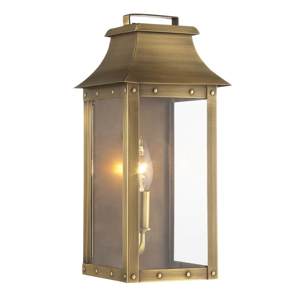 Manchester 1-Light Aged Brass Pocket Wall Light HomeRoots