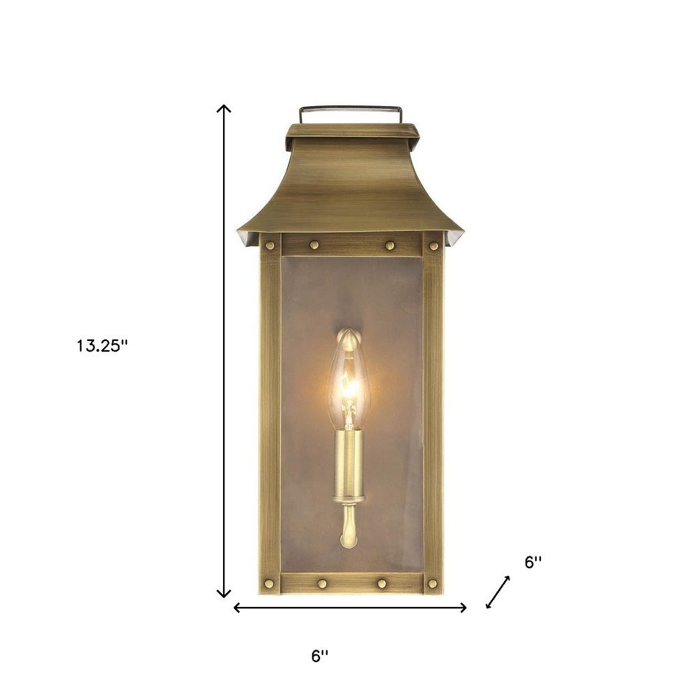 Manchester 1-Light Aged Brass Pocket Wall Light HomeRoots