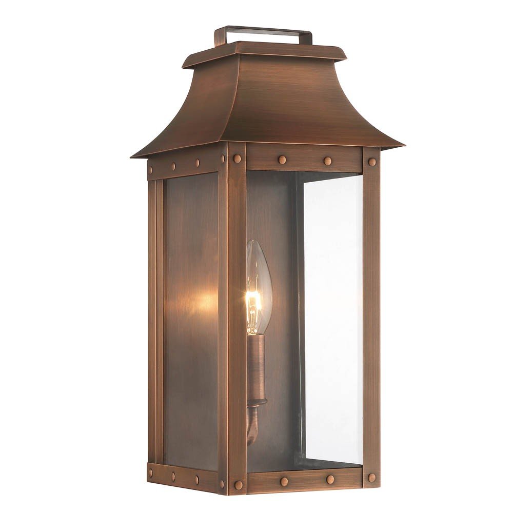Manchester 1-Light Copper Patina Pocket Wall Light HomeRoots