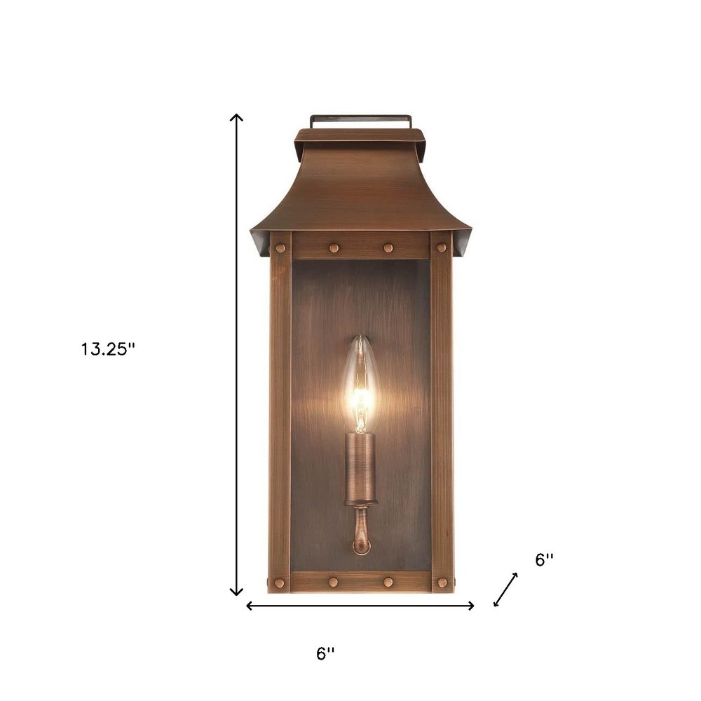 Manchester 1-Light Copper Patina Pocket Wall Light HomeRoots