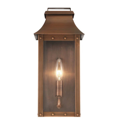 Manchester 1-Light Copper Patina Pocket Wall Light HomeRoots